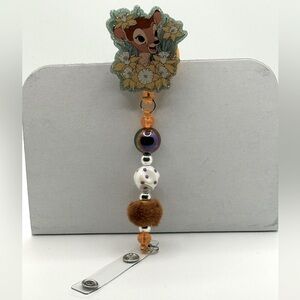 Bambi Beaded Badge Reel